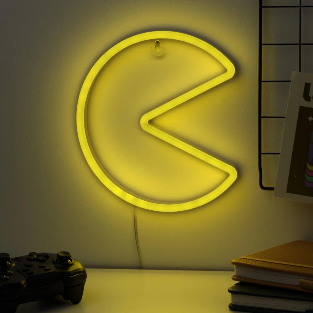 Pac Man Wall Mountable LED Neon Light Afbeelding 1