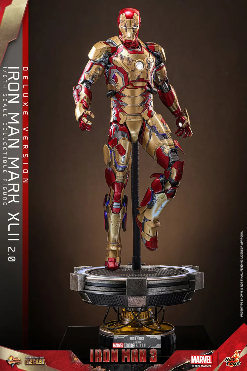 Hot Toys Marvel 1:6 Scale Iron Man Mark XLII 2.0 Deluxe Edition Statue Afbeelding 1