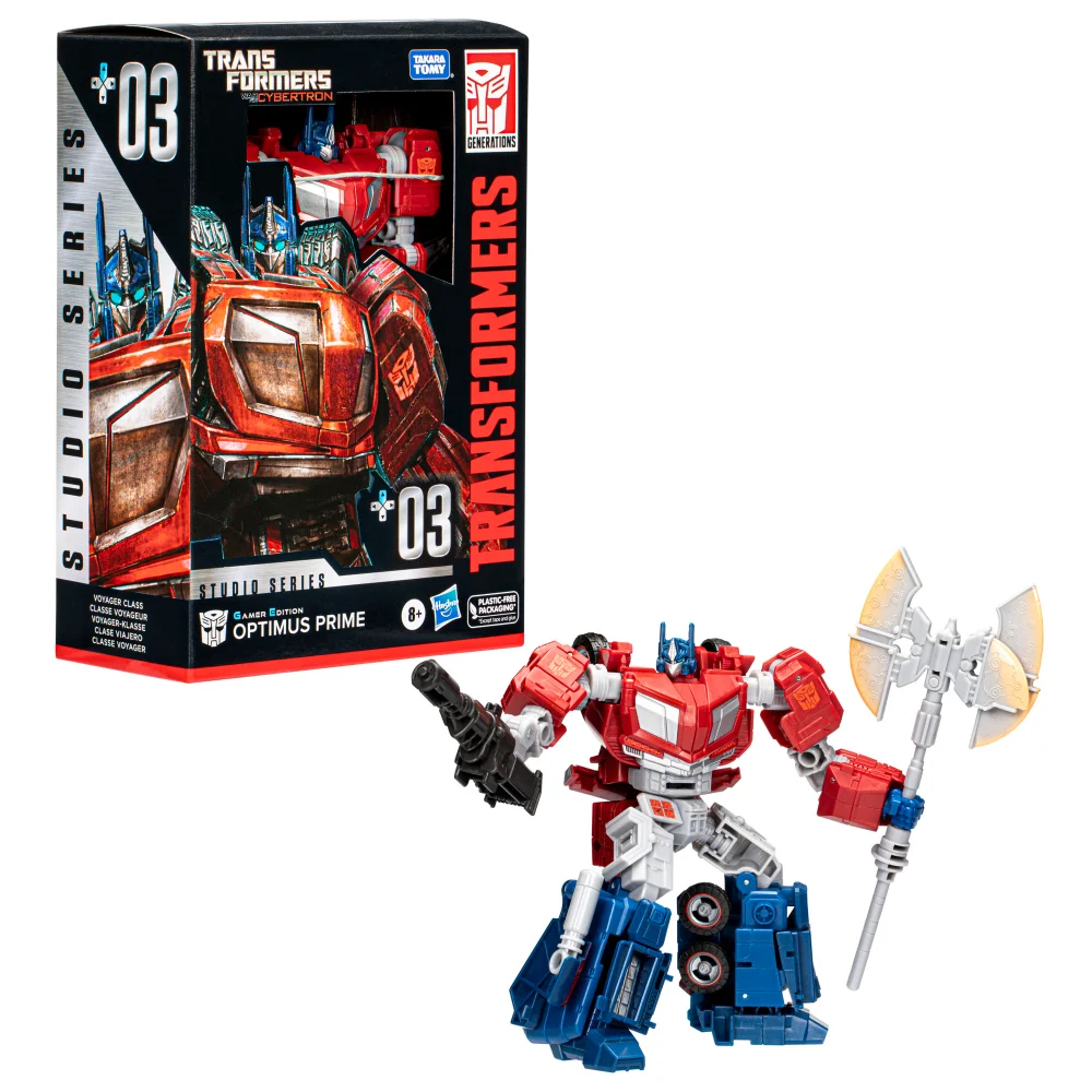 Hasbro Transformers Studio Series Voyager 03 Gamer Edition Optimus Prime Converting Action Figure 6.5") Afbeelding 1