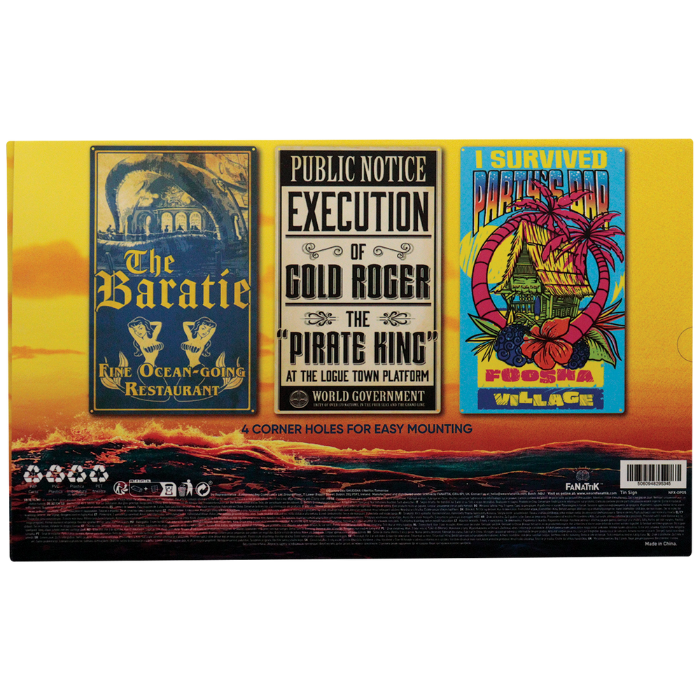 One Piece Set of 3 Tin Signs Afbeelding 1