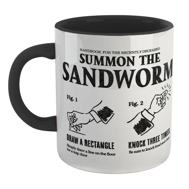 Beetlejuice Sandworm Instructional Mug - Black