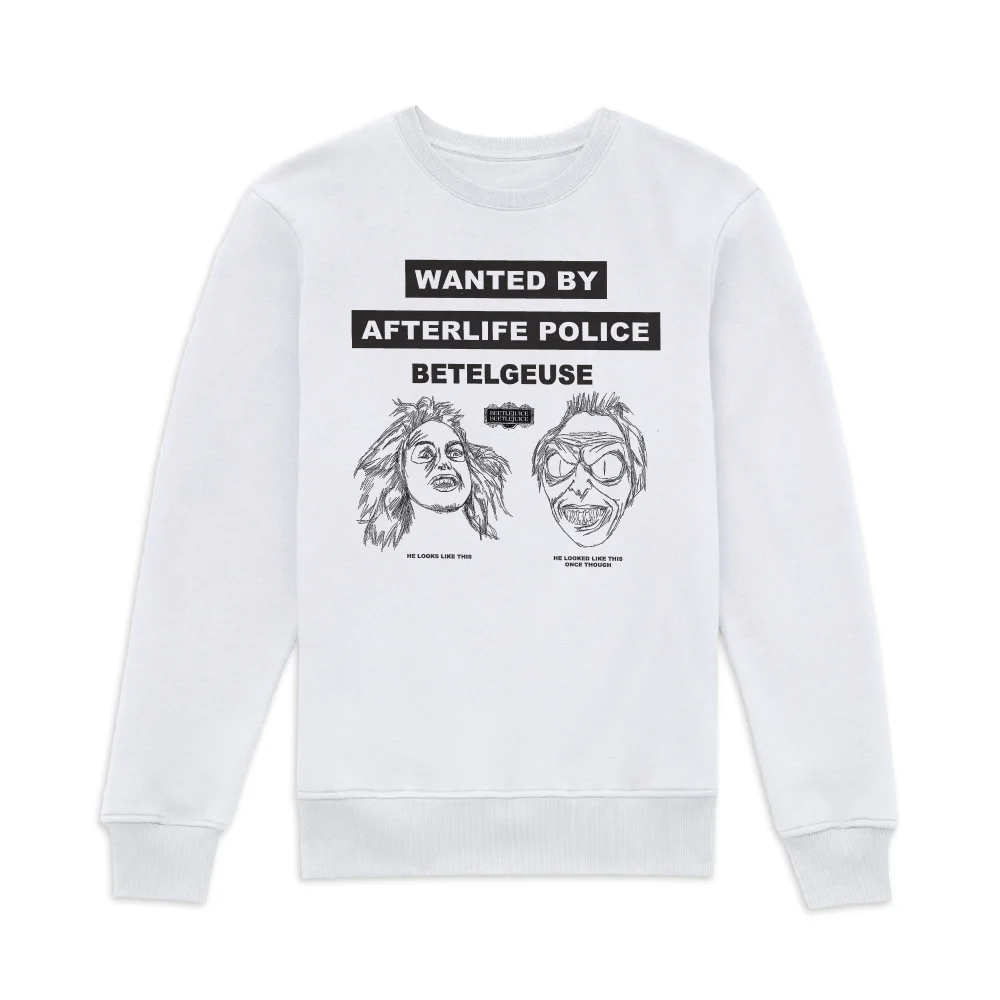 Beetlejuice Wanted Poster Sweatshirt - White - XS Afbeelding 1