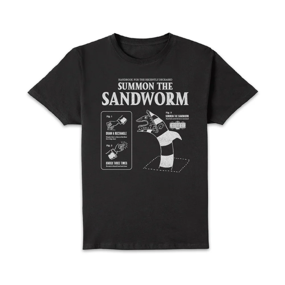 Beetlejuice Sandworm Instructional Unisex T-Shirt - Black - S Afbeelding 1