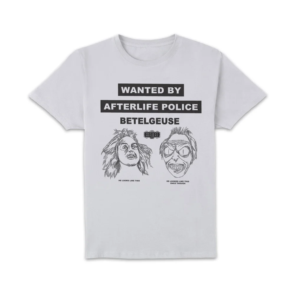 Beetlejuice Wanted Poster Unisex T-Shirt - White - S Afbeelding 1