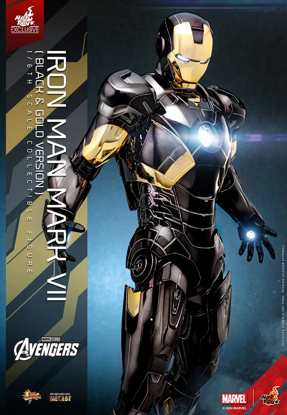 Hot Toys 1/6th Scale Iron Man Mark VII (Black & Gold Version) Limited Edition Statue Afbeelding 1