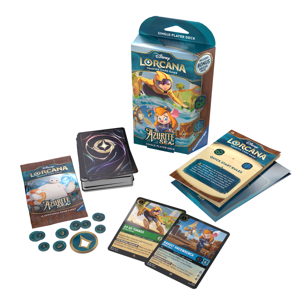 Disney Lorcana Trading Card Game Azurite Sea Emerald & Sapphire Starter Deck Afbeelding 1