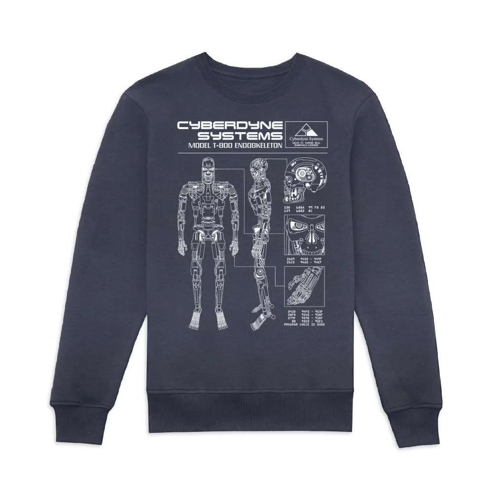 The Terminator T-800 Schematic Drk2 Sweatshirt - Navy - S Afbeelding 1
