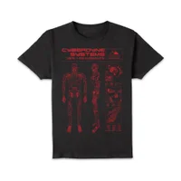 The Terminator T-800 Schematic Unisex T-Shirt - Black - undefined undefined