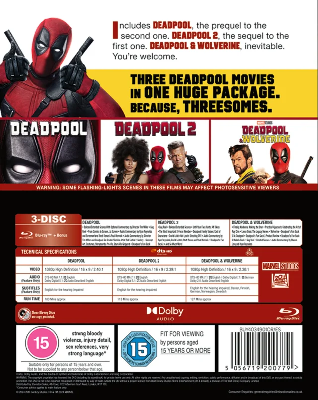 Marvel's Deadpool & Wolverine Triple Pack Blu-ray