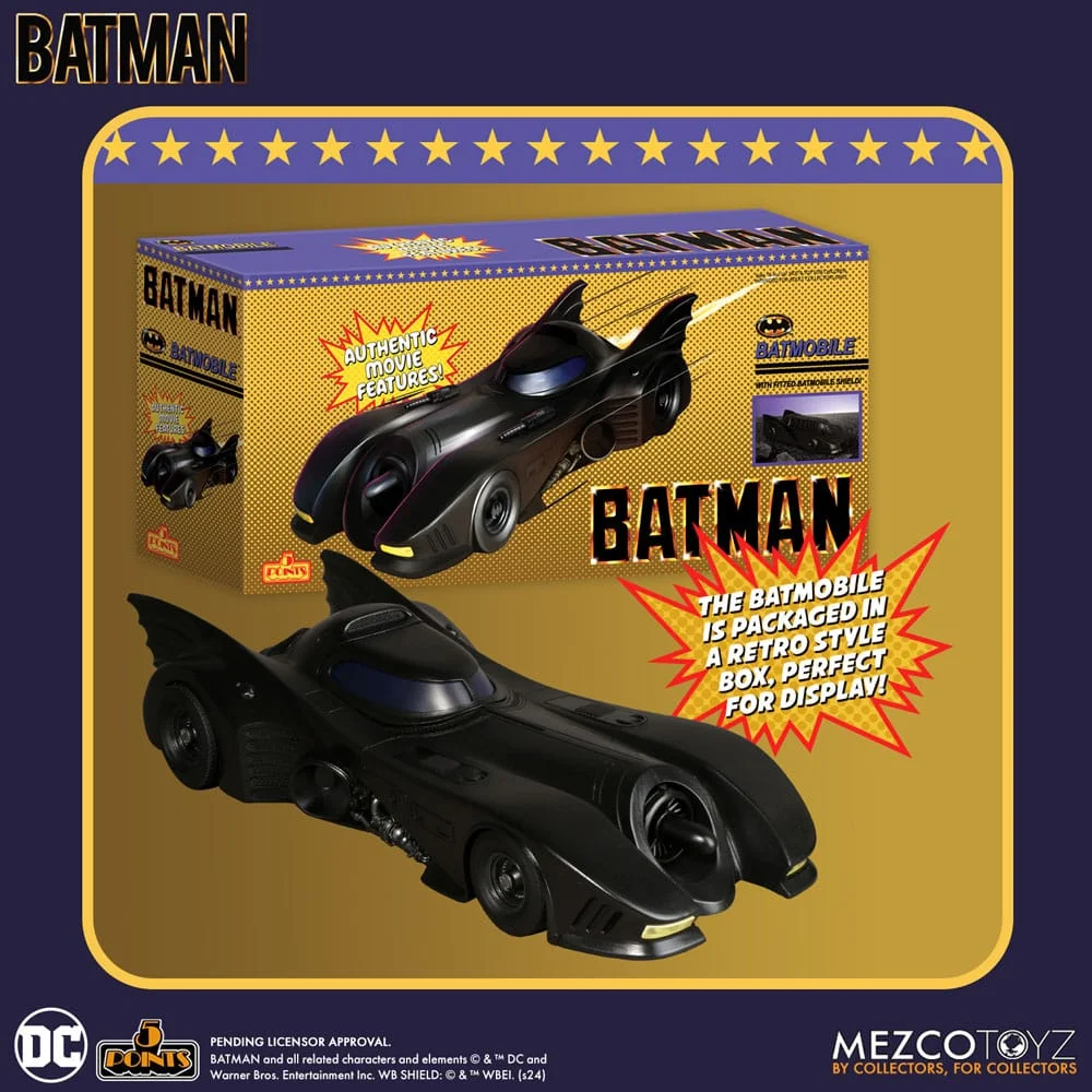Mezco Batman (1989) 5 Points Batmobile Deluxe Afbeelding 1