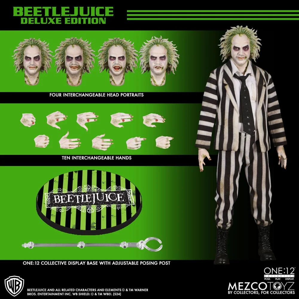 Mezco One:12 Collective Beetlejuice ( 1988 ) Deluxe Edition Action Figure Afbeelding 1