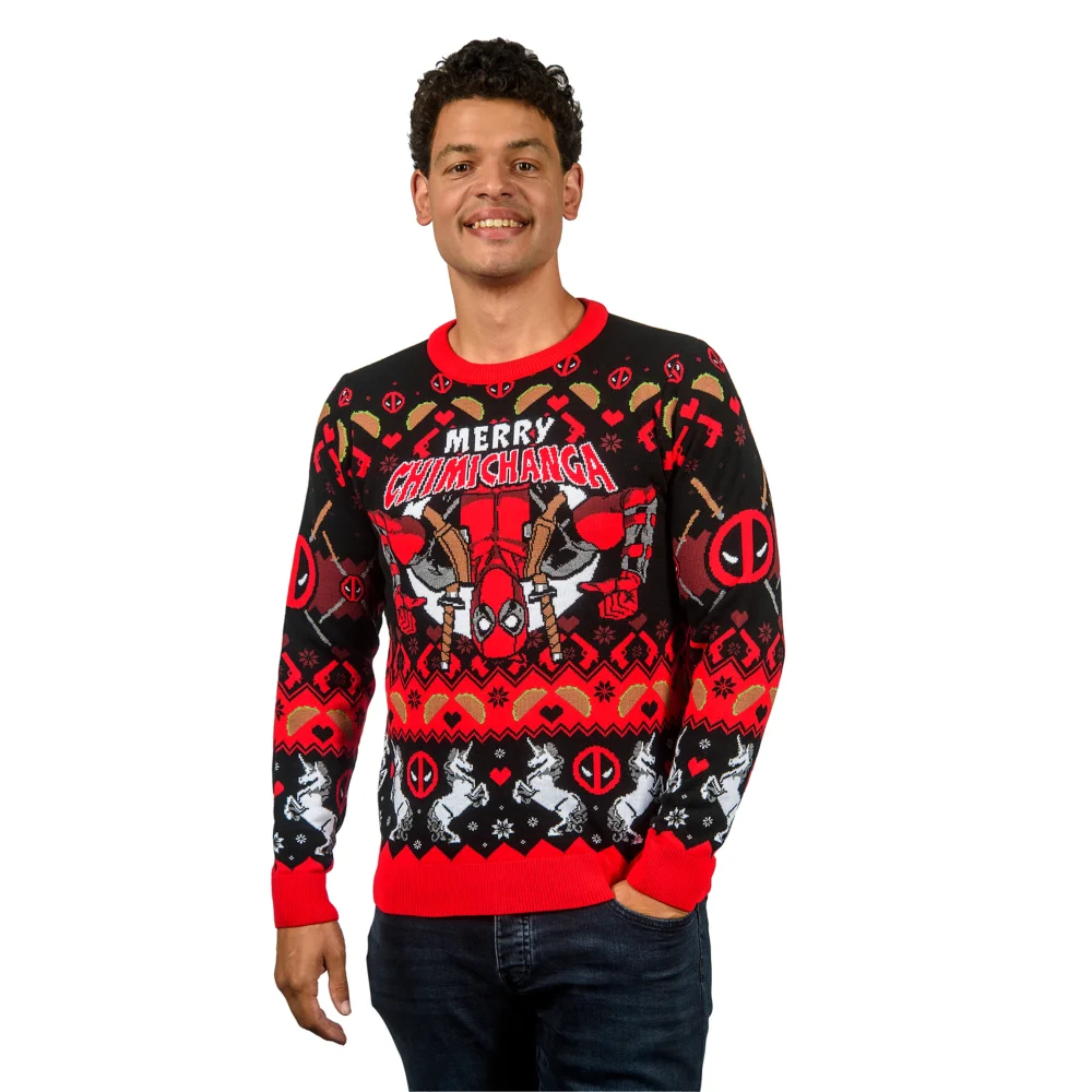 Deadpool Merry Chimichanga Knitted Christmas Jumper - XL Afbeelding 1
