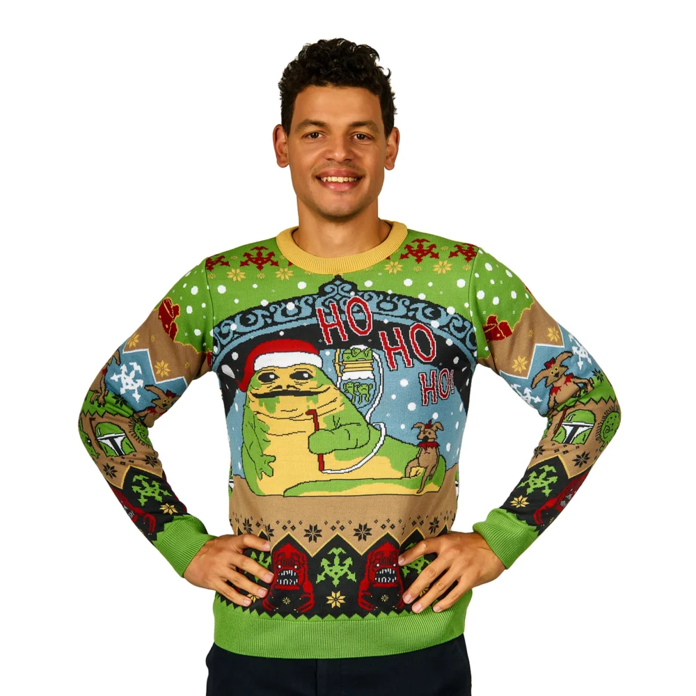 Star Wars Jabba the Hutt Knitted Christmas Jumper - M Afbeelding 1