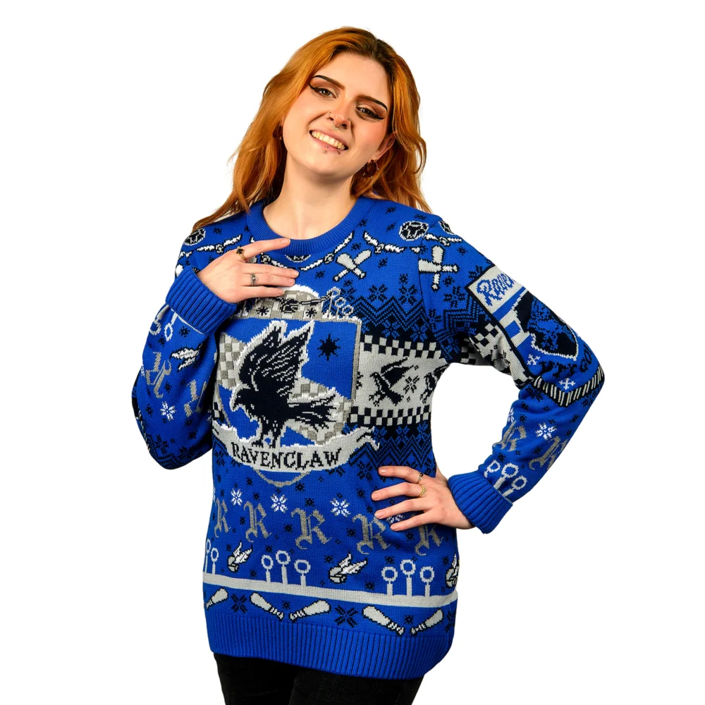 Harry Potter Ravenclaw Quidditch Knitted Christmas Jumper - 3XL Afbeelding 1
