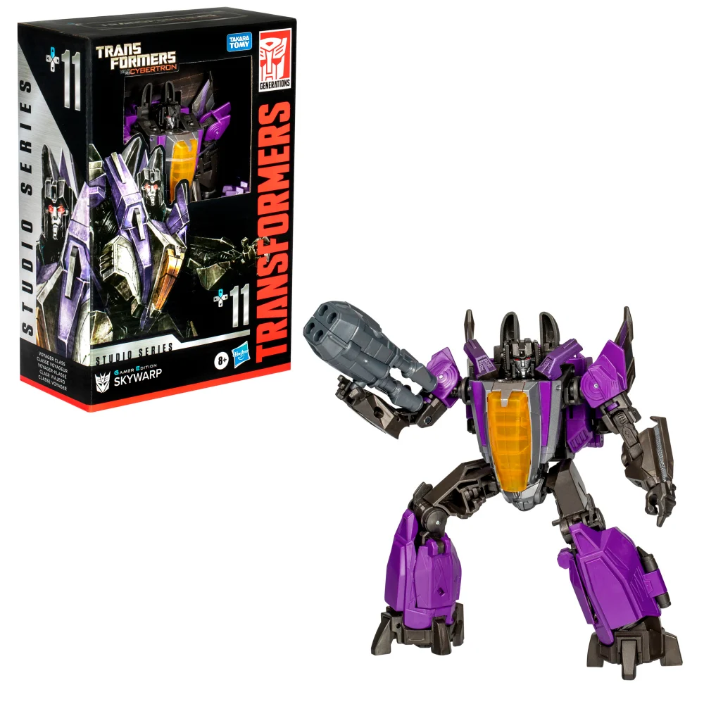 Transformers Studio Series Voyager Class Transformers: War for Cybertron 11 Gamer Edition Skywarp 6.5” Action Figure, 8+ Afbeelding 1