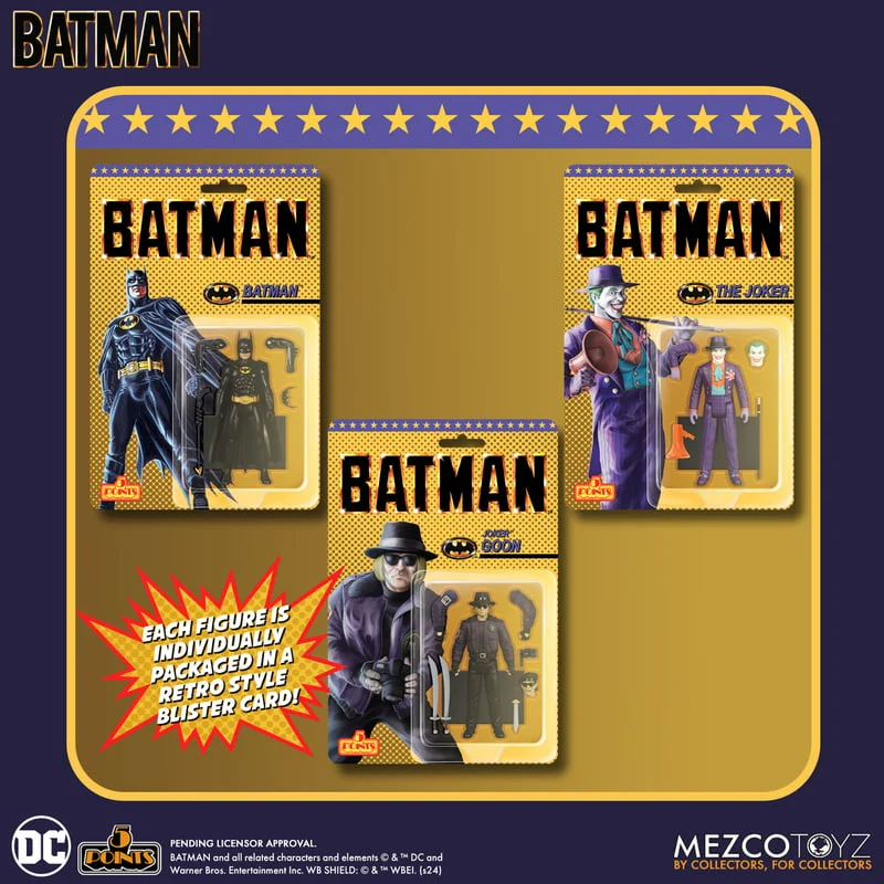 MEZCO BATMAN (1989) 5 POINTS FIGURE DELUXE SET Afbeelding 1