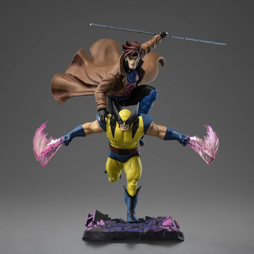 Iron Studios X-Men 97 Gambit & Wolverine Deluxe Art Scale 1/10 Statue Afbeelding 1