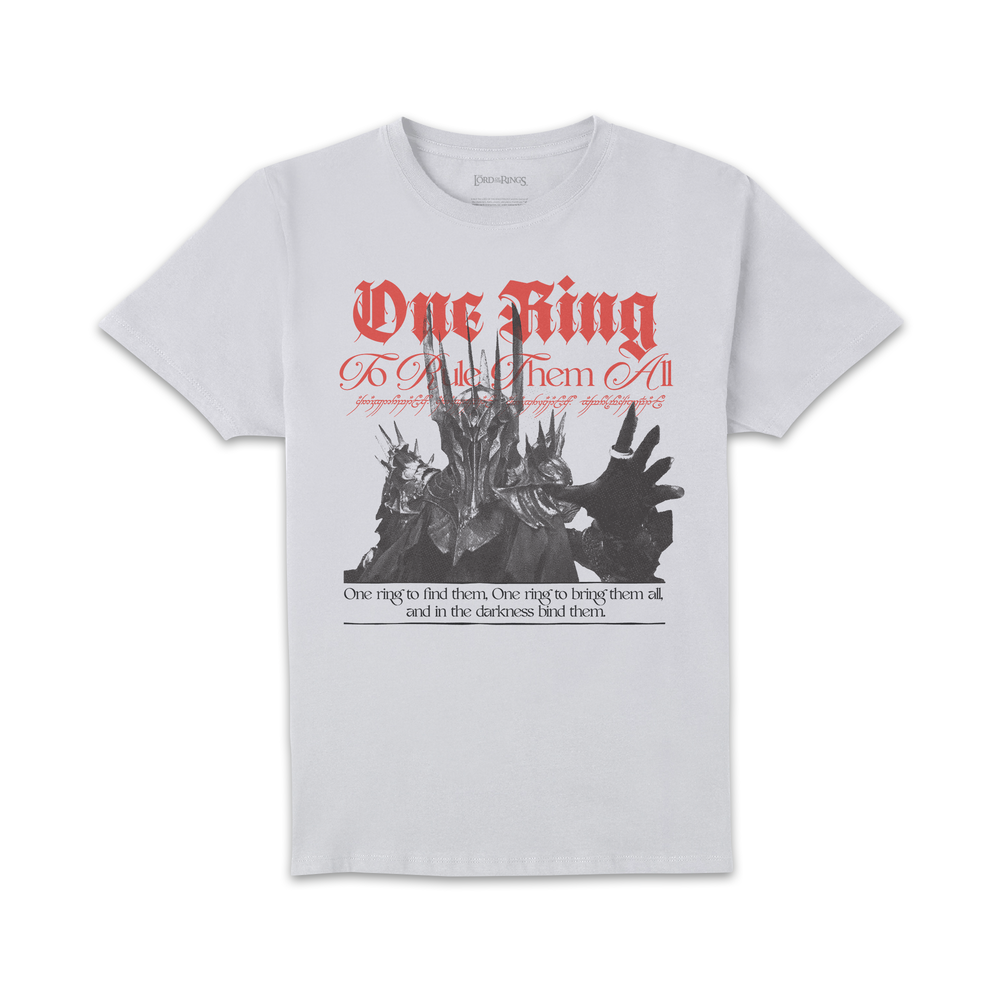 Lord Of The Rings One Ring To Rule Them Unisex T-Shirt - White - L Afbeelding 1