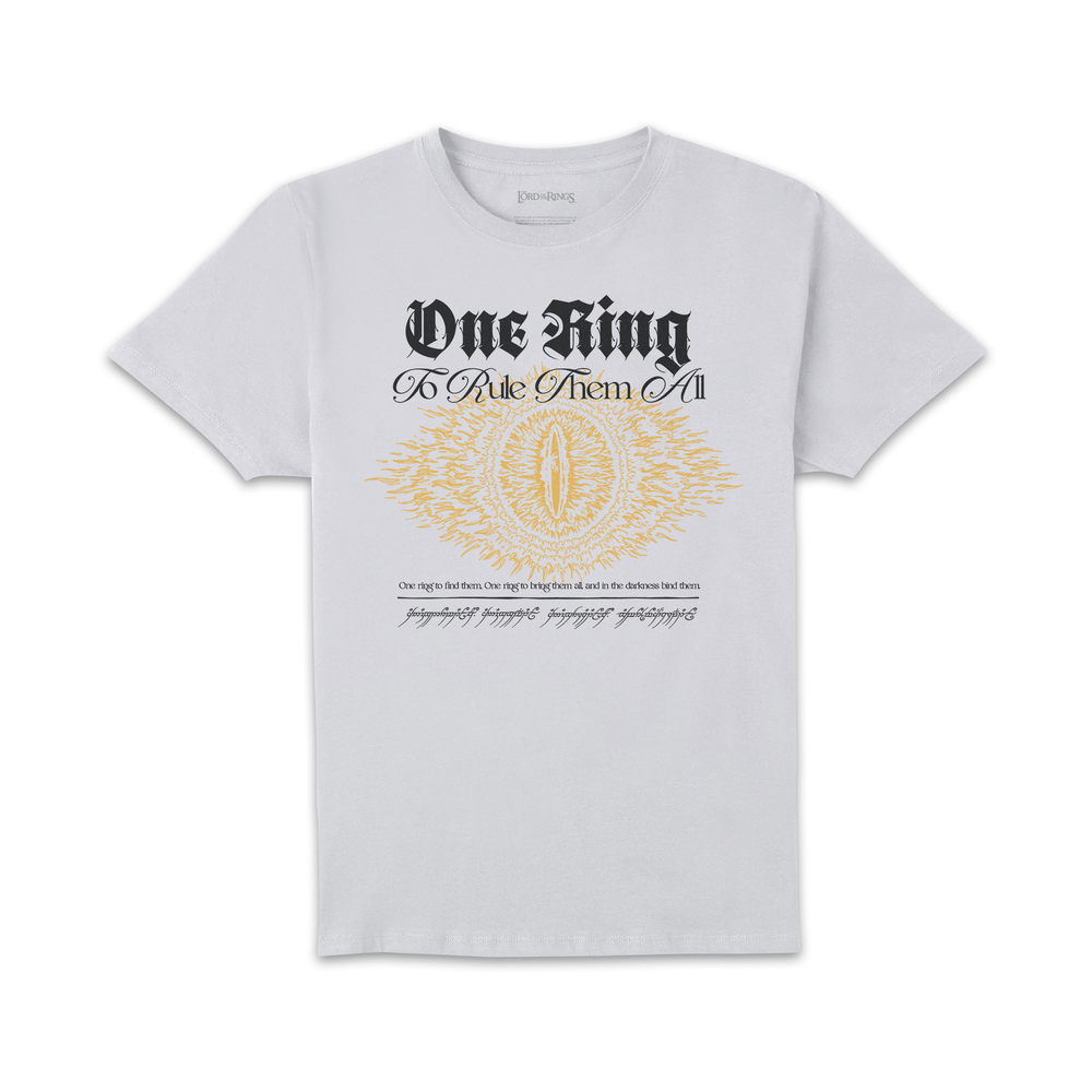 Lord Of The Rings One Ring Unisex T-Shirt - White - XL Afbeelding 1