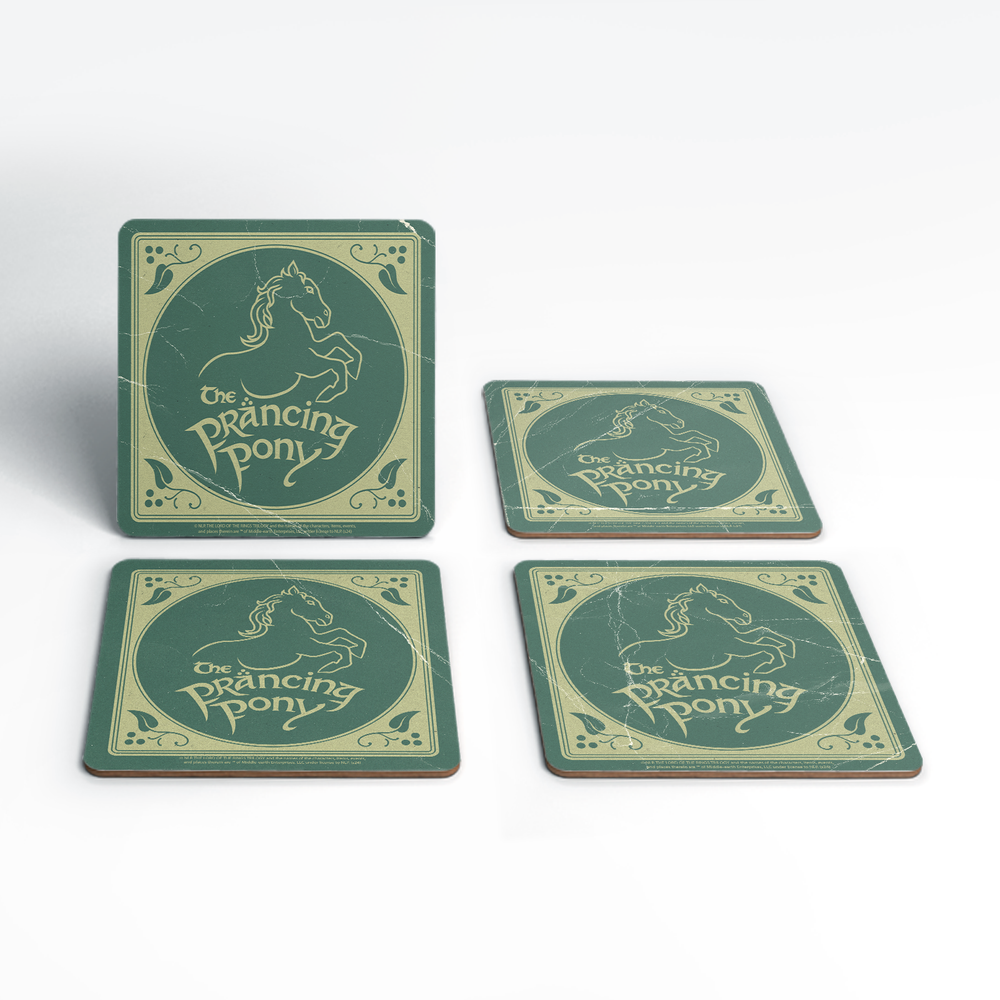 Lord Of The Rings The Prancing Pony Beer Mat Style Coaster Set Afbeelding 1