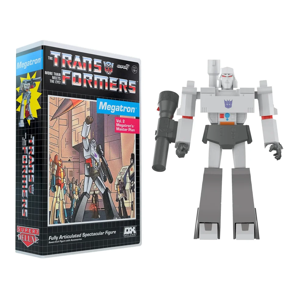 Super7 Transformers Megatron Deluxe Figure with VHS Style Packaging Afbeelding 1