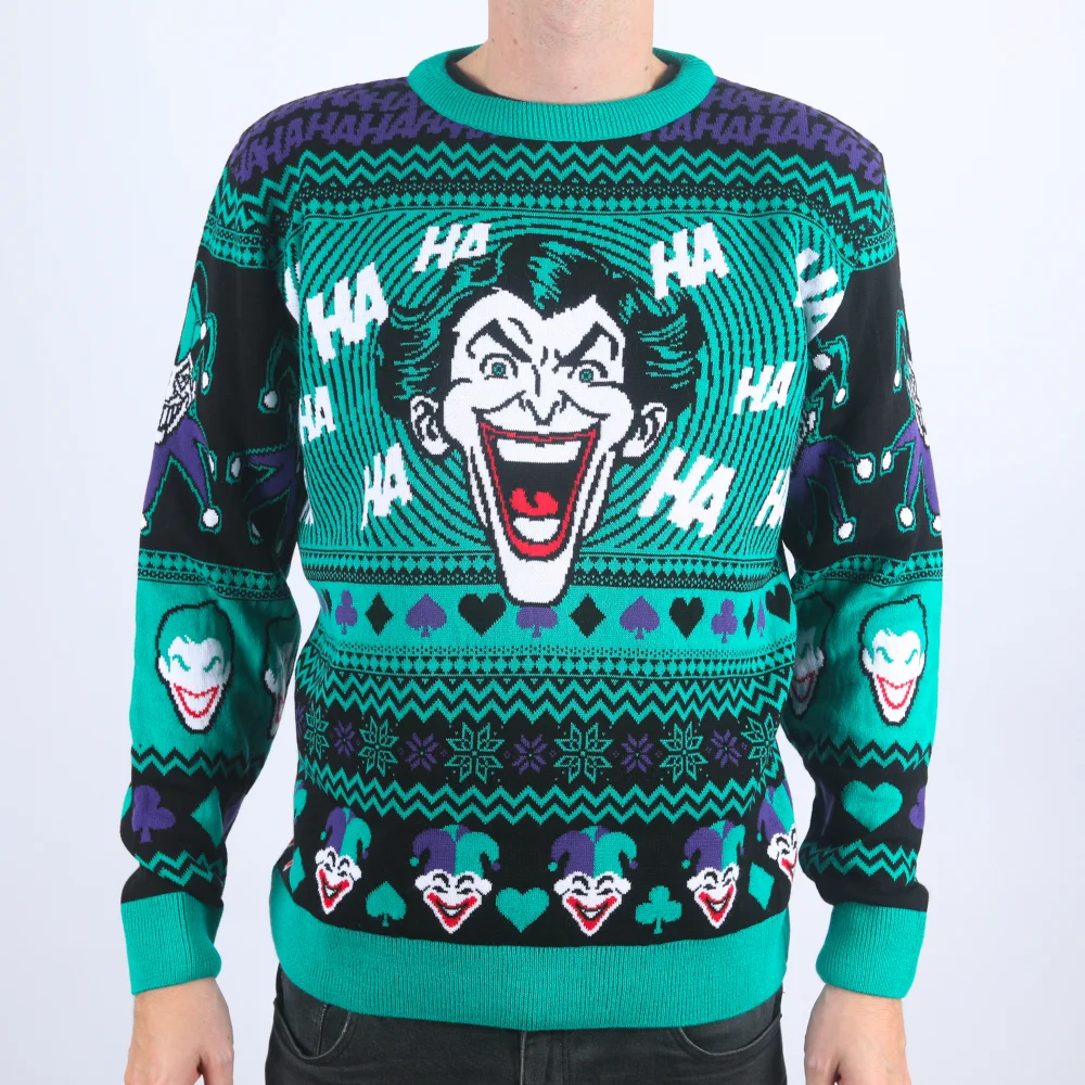 The Joker Ha-Ha-Happy Holidays Knitted Christmas Jumper - L Afbeelding 1