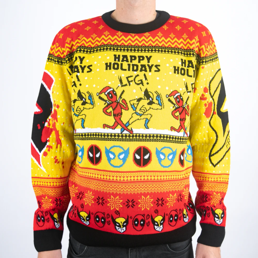 Deadpool and Wolverine Happy Holidays LFG! Knitted Christmas Jumper - XXL Afbeelding 1