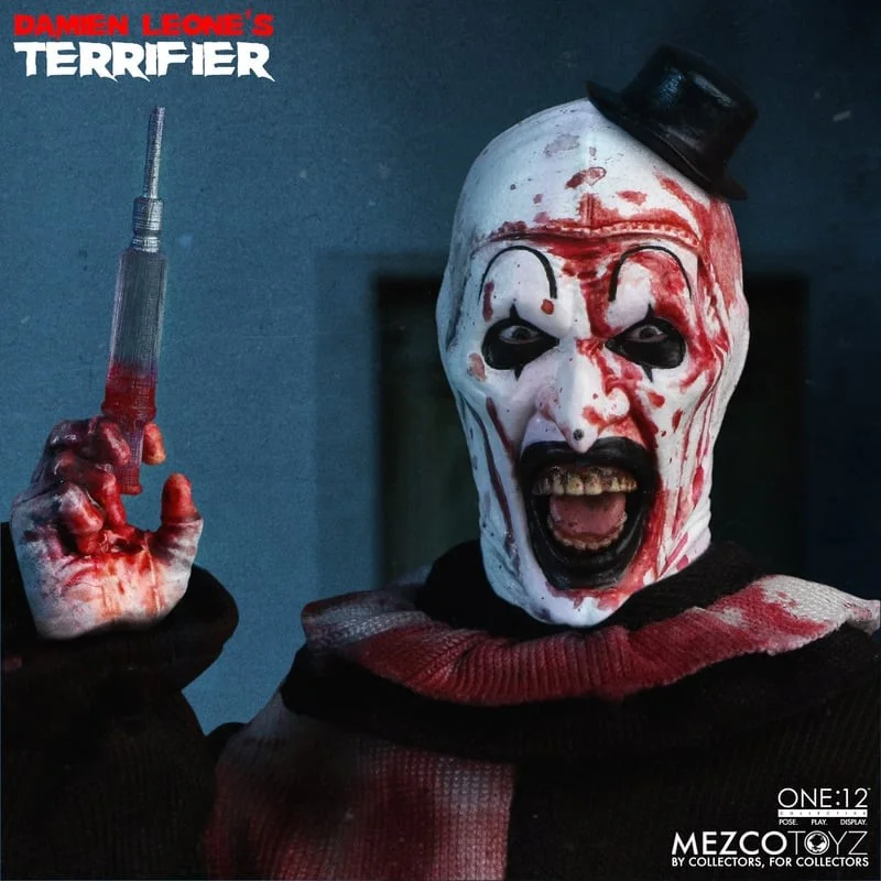TERRIFIER ONE:12 COLLECTIVE ART THE CLOWN DELUXE EDITION (MEZCO) Afbeelding 1