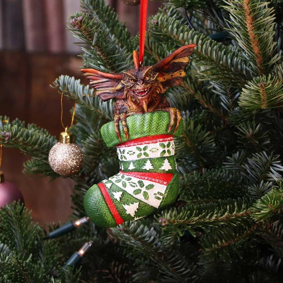 Gremlins Mohawk in Stocking Hanging Ornament 12cm Afbeelding 1