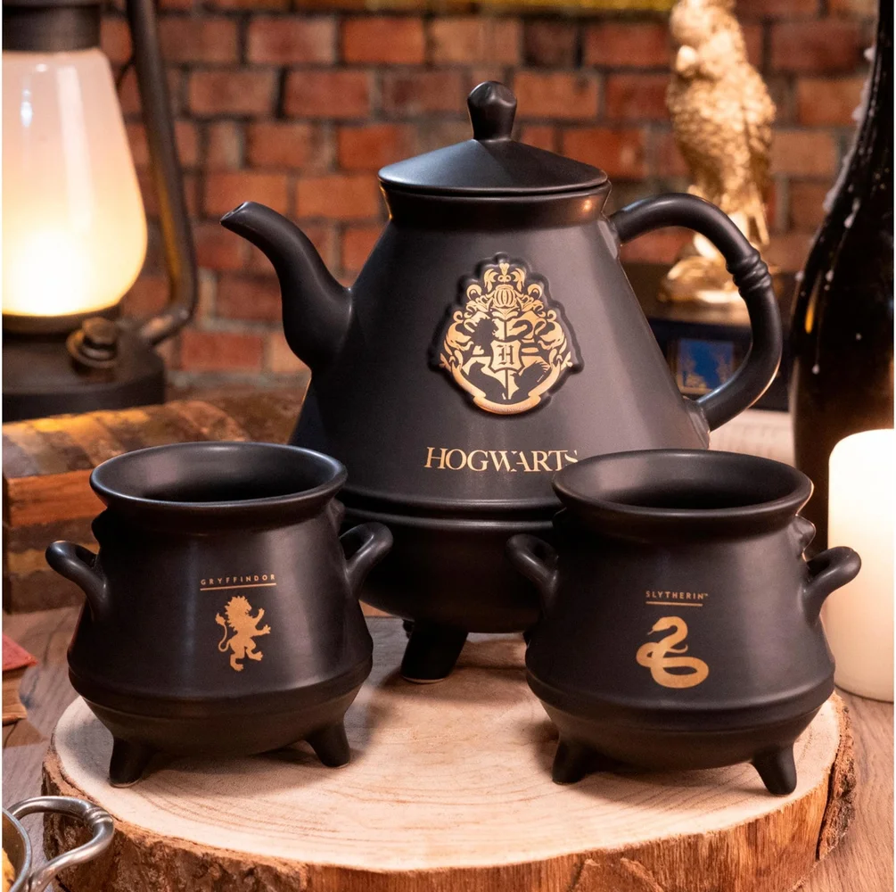 Harry Potter Hogwarts Cauldron Ceramic Premium Teapot & Mugs Set Afbeelding 1