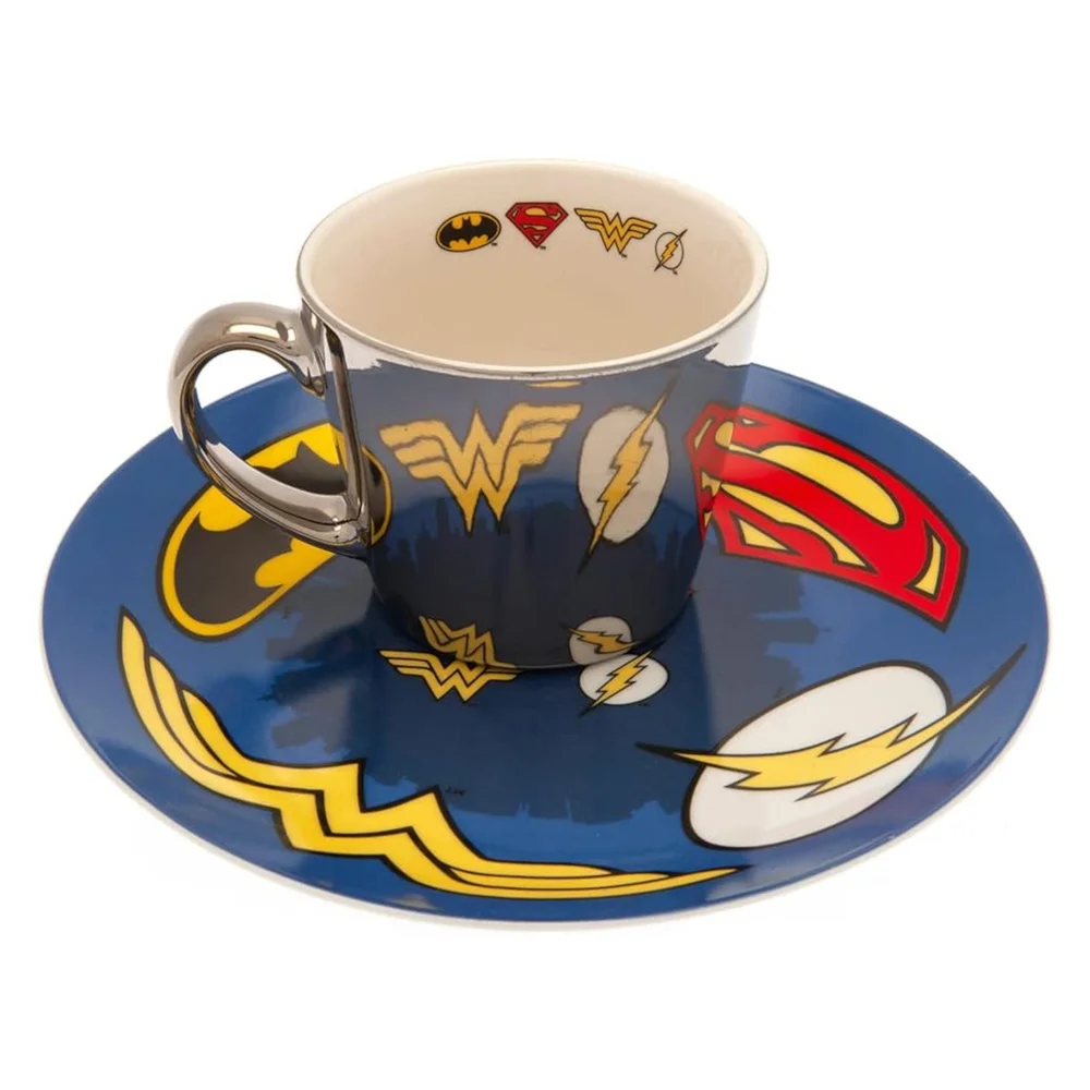 DC Comics Logo Collectors Plate & Mirror Mug Set Afbeelding 1