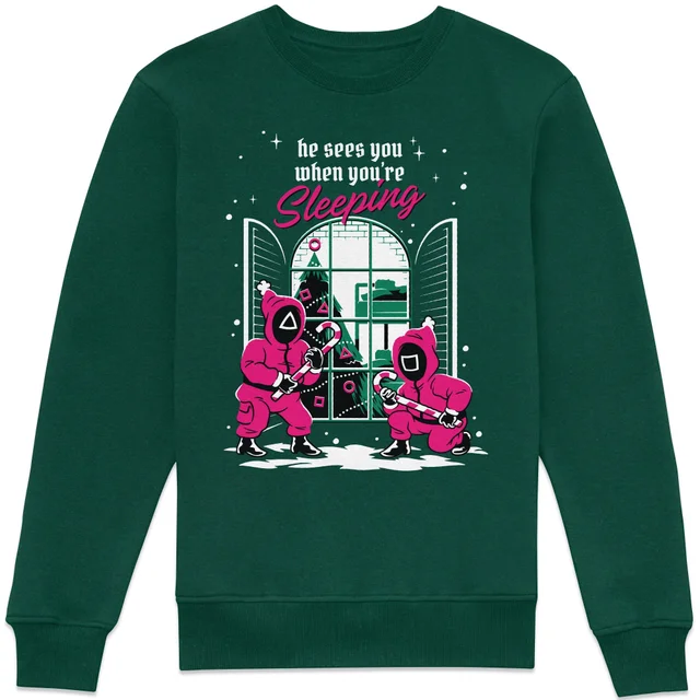 Squid Game He Sees You When You're Sleeping Sweatshirt - Green