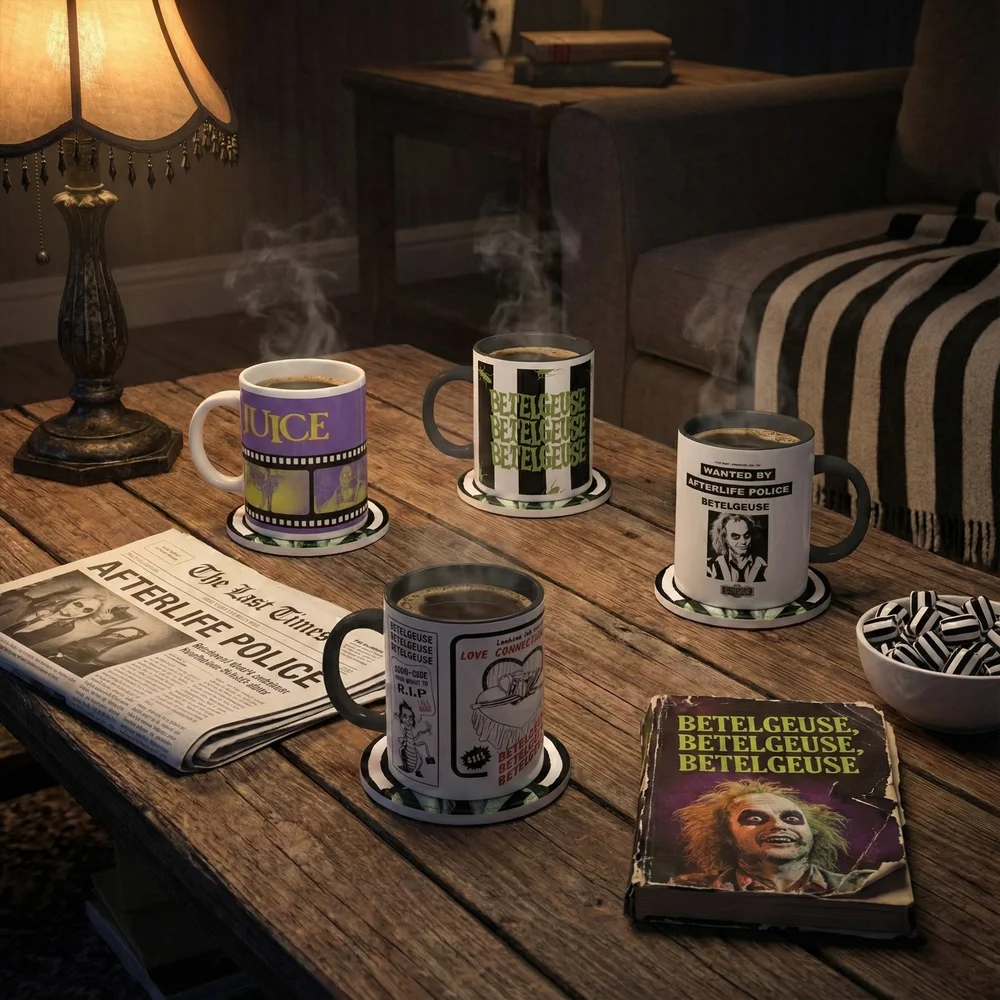 Beetlejuice 4x Mugs & Coasters Bundle Afbeelding 1