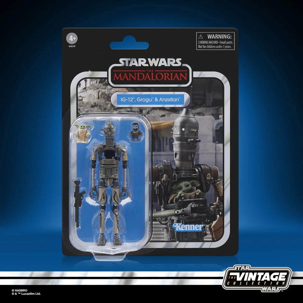 Star Wars The Vintage Collection IG-12, Grogu & Anzellan Deluxe Action Figure Set (9.5 cm) Afbeelding 1