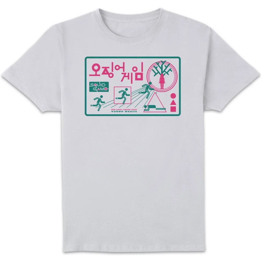 Squid Game Red Light Green Light Men's T-Shirt - White - 3XL Afbeelding 1