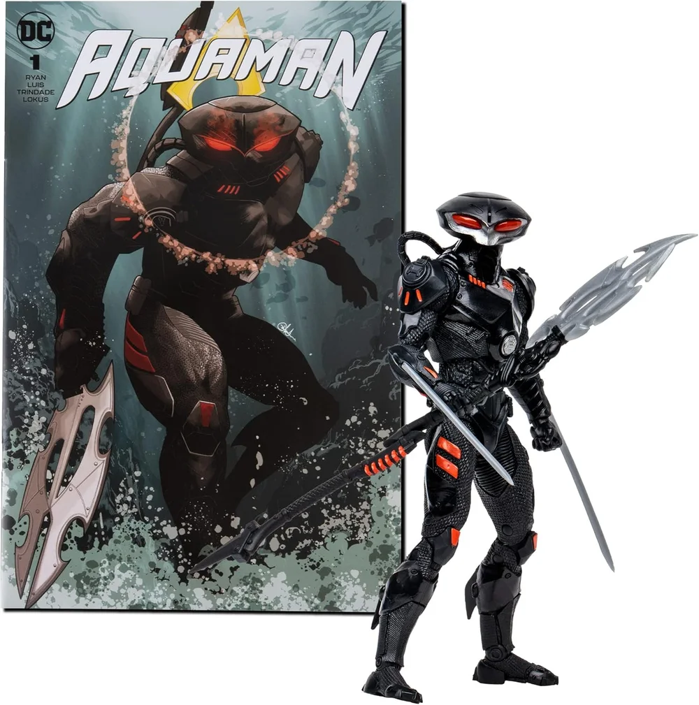 DC DIRECT 7IN FIGURE WITH COMIC - AQUAMAN WV3 - BLACK MANTA Afbeelding 1