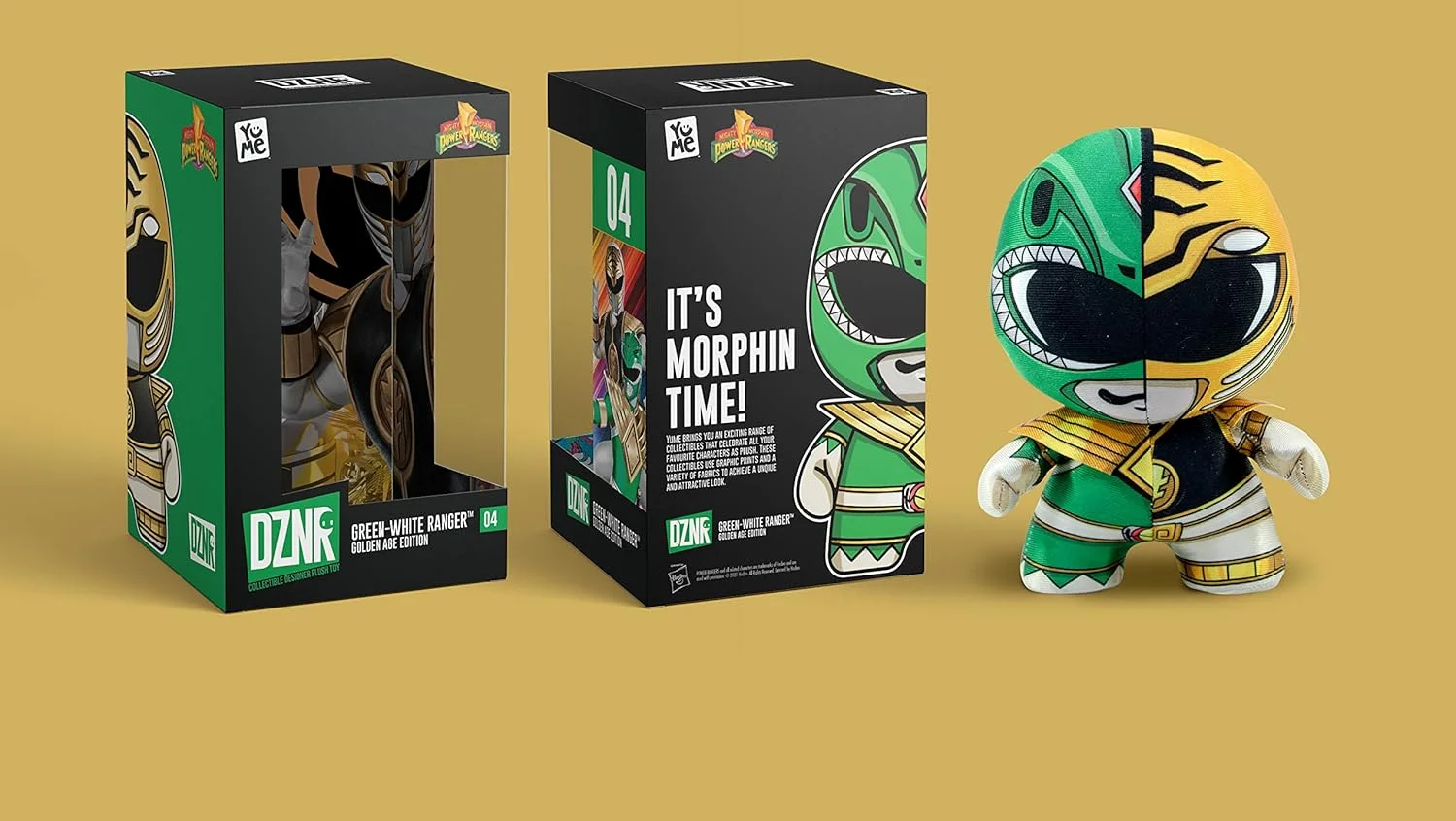 DZNR Plush Power Rangers - Green / White Ranger Afbeelding 1