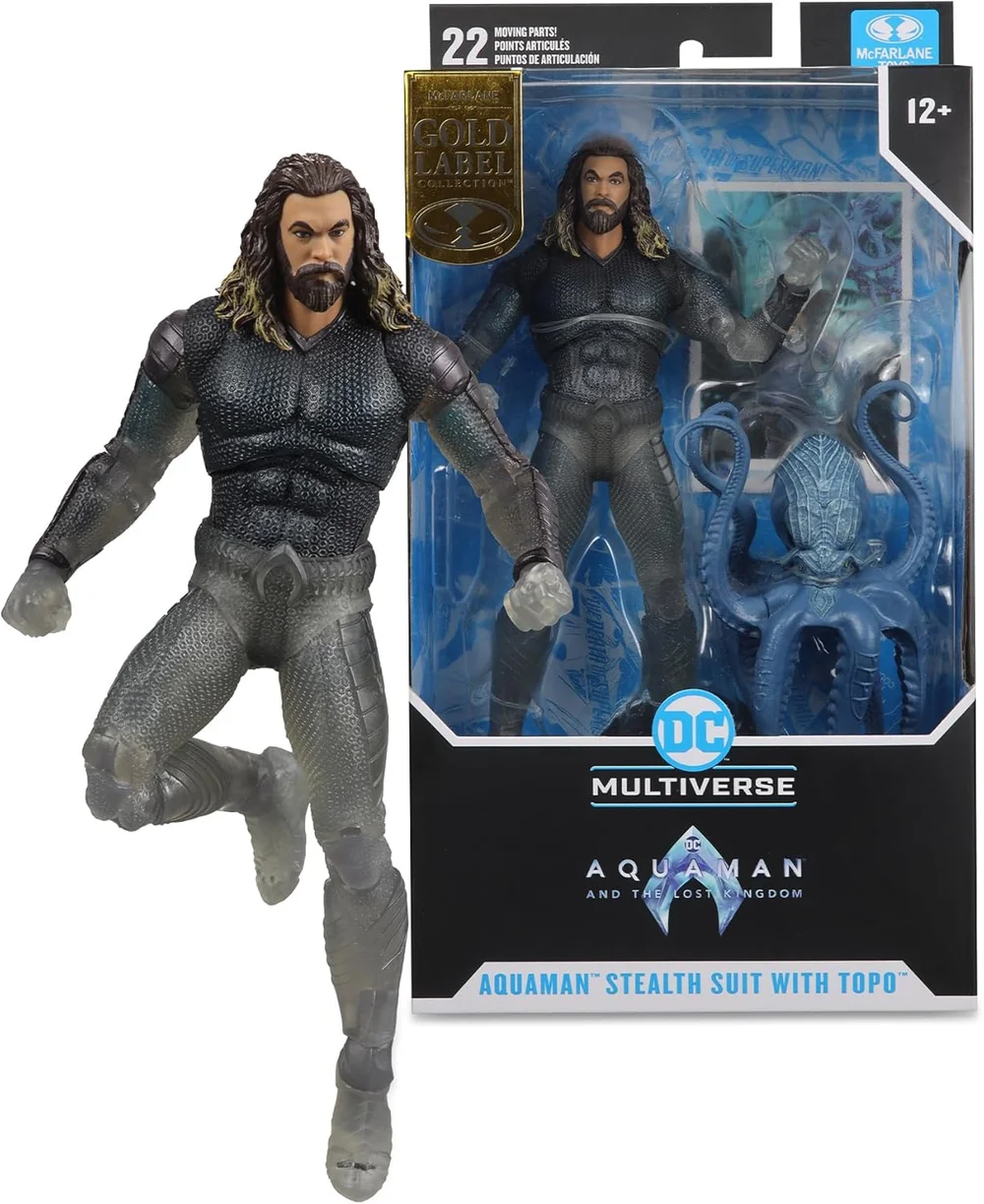 DC AQUAMAN 2 MOVIE 7IN - AQUAMAN (STEALTH SUIT WITH TOPO)(GOLD LABEL) Afbeelding 1