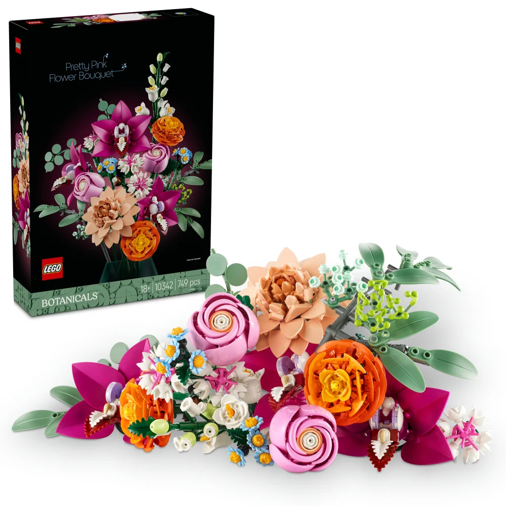 LEGO Botanicals Pretty Pink Flower Bouquet Decor Set 10342 Afbeelding 1