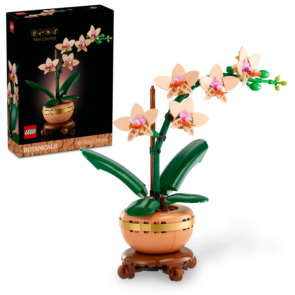 LEGO® Botanicals Mini Orchid Plant Gift, Home Decor Building Kit for Adults 10343 Afbeelding 1