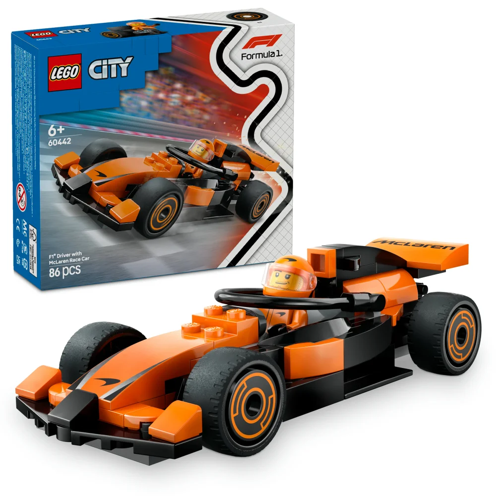 LEGO® City F1® Driver with McLaren Race Car Mini Vehicle Toy Playset 60442 Afbeelding 1