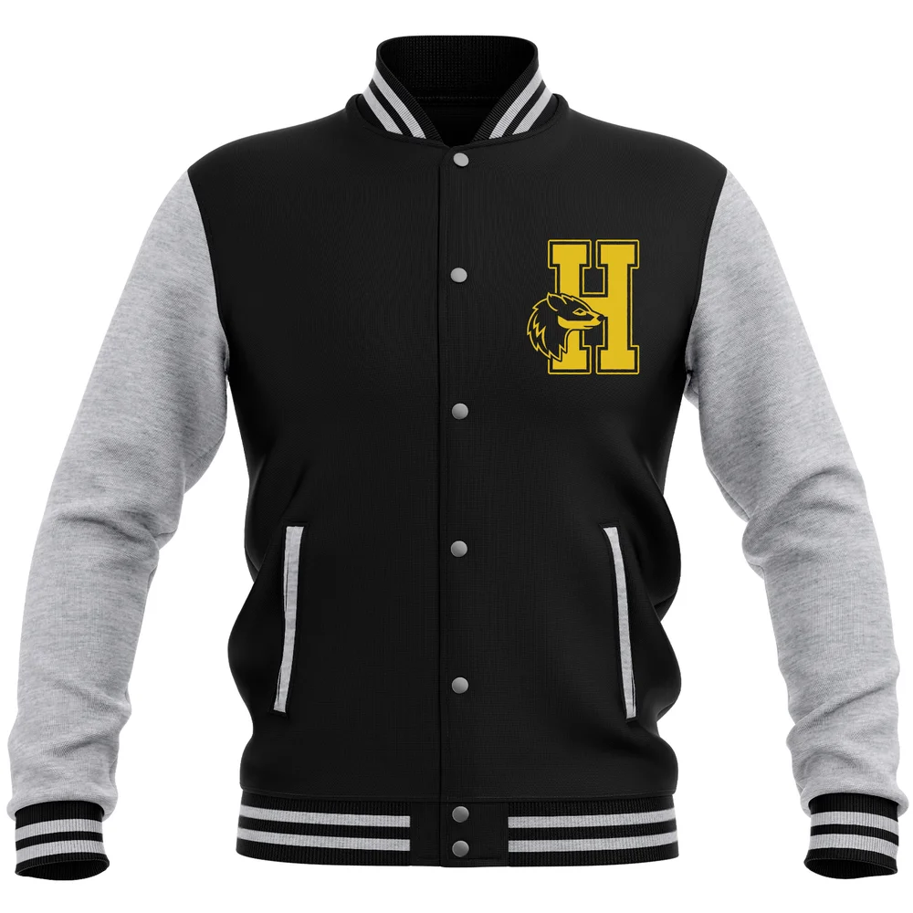 Harry Potter Hufflepuff Varsity Jacket - Black/Grey - XXL Afbeelding 1