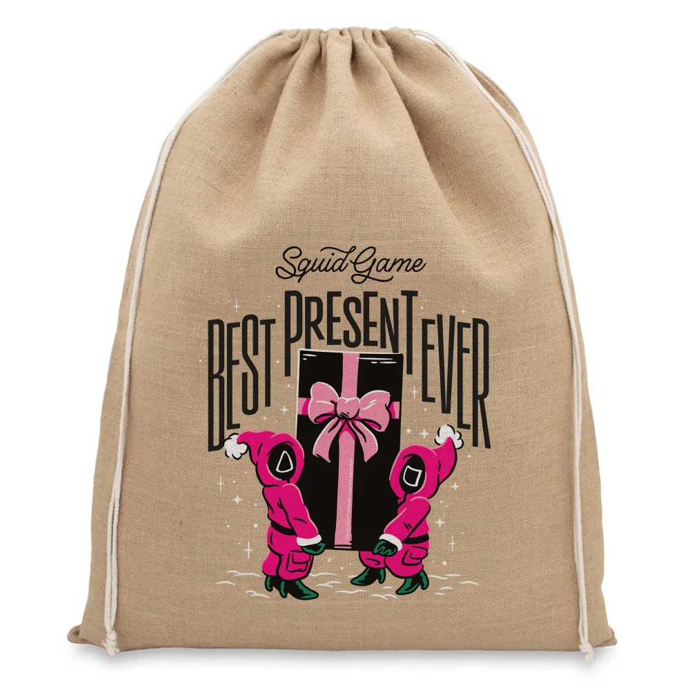 Squid Game Best Present Ever Christmas Hessian Sack Afbeelding 1