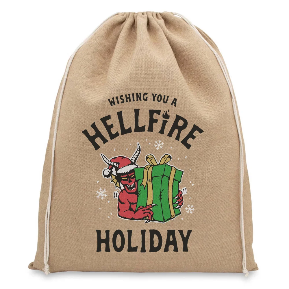 Stranger Things Hellfire Holiday Christmas Hessian Sack Afbeelding 1