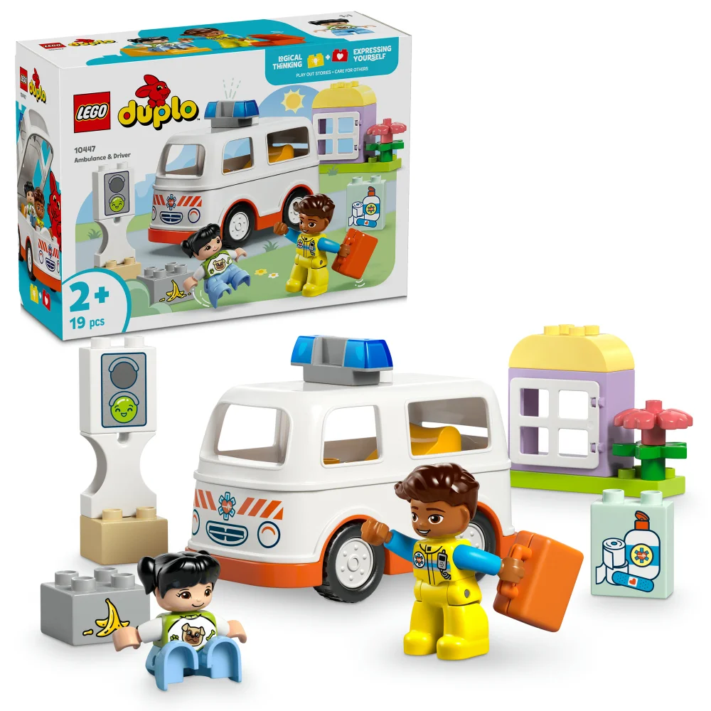 LEGO DUPLO Ambulance & Driver, Toddler Learning Toys 10447 Afbeelding 1