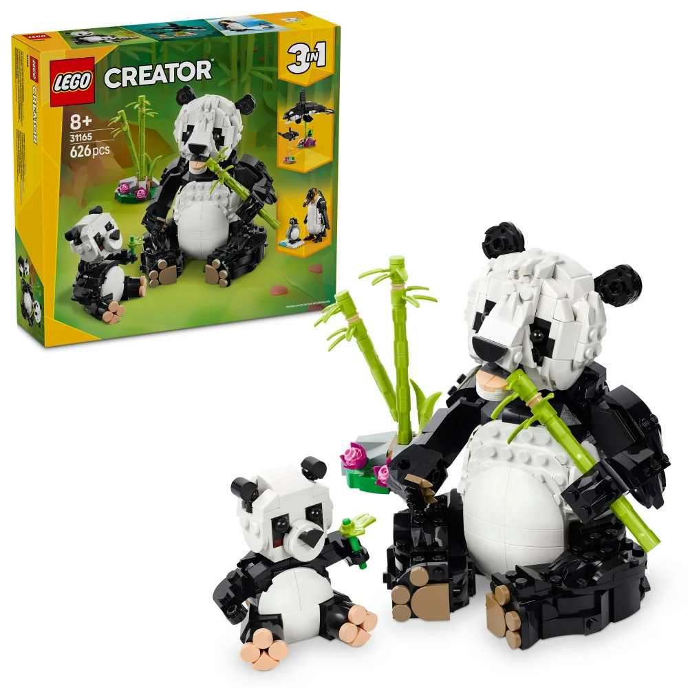 LEGO Creator 3in1 Wild Animals: Panda Family Toy Set 31165 Afbeelding 1