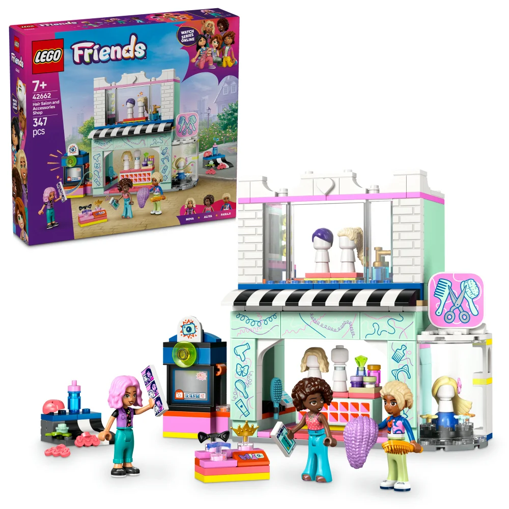 LEGO® Friends Hair Salon and Accessories Shop, Creative Pretend-Play Building Toy Set 42662 Afbeelding 1