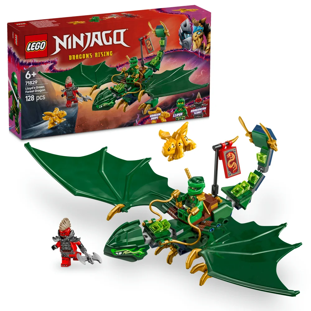 LEGO NINJAGO Lloyd’s Green Forest Dragon Toy for Kids 71829 Afbeelding 1