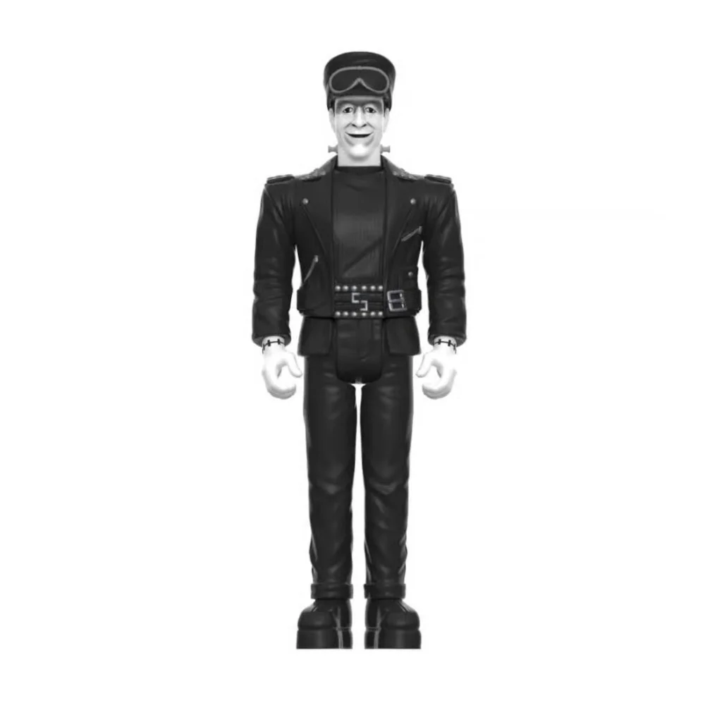 Super7 The Munsters W3 - Biker Herman (Grey Scale) ReAction Figure Afbeelding 1