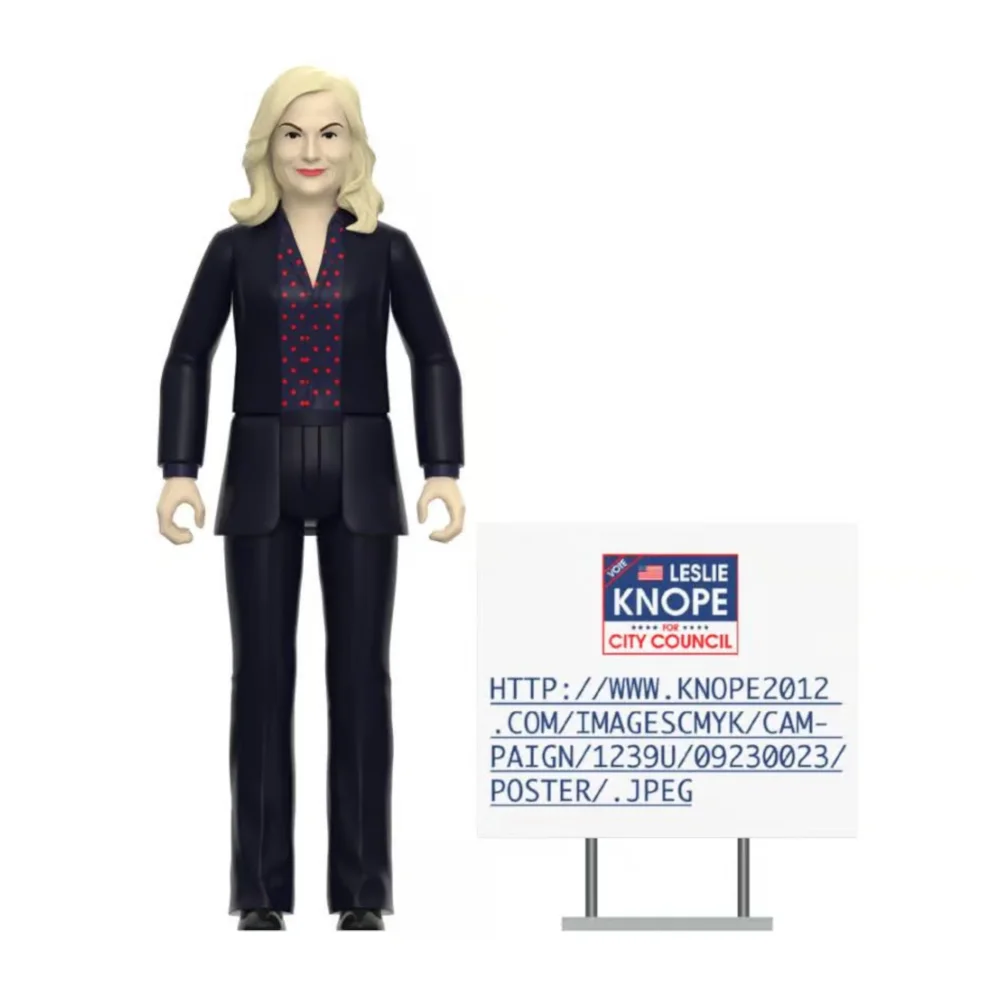 Super7 Parks and Recreation W4 - Leslie Knope (Campaign Trail) ReAction Figure Afbeelding 1